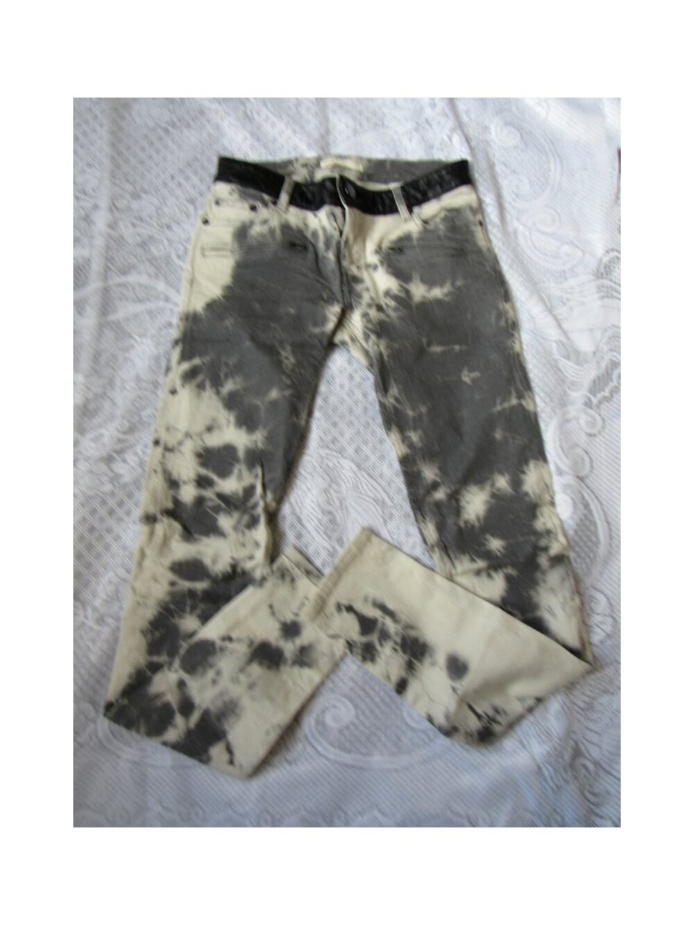 Maje Jeans, Low rise, size 36(FR), Cotton, Grey/White, Skinny